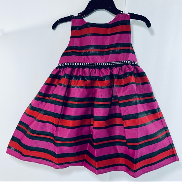 Baby Girl Youngland 2 Piece Stripe Woven Dress With Shrug - Picture 7 of 16